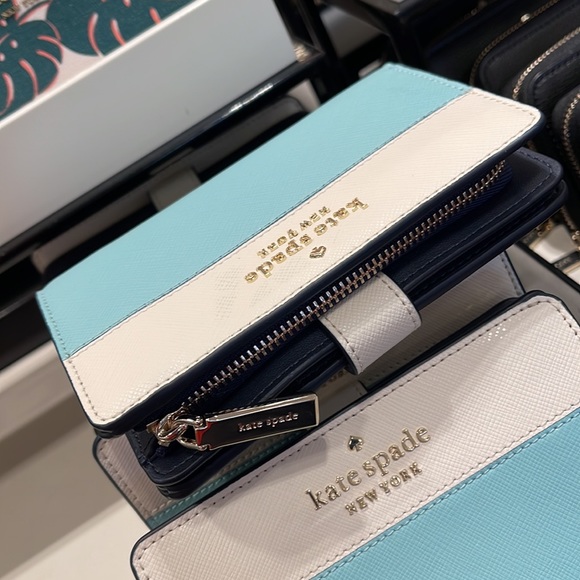 Kate Spade Staci Medium Compact Bifold Wallet Poolside Multi - Picture 3 of 16
